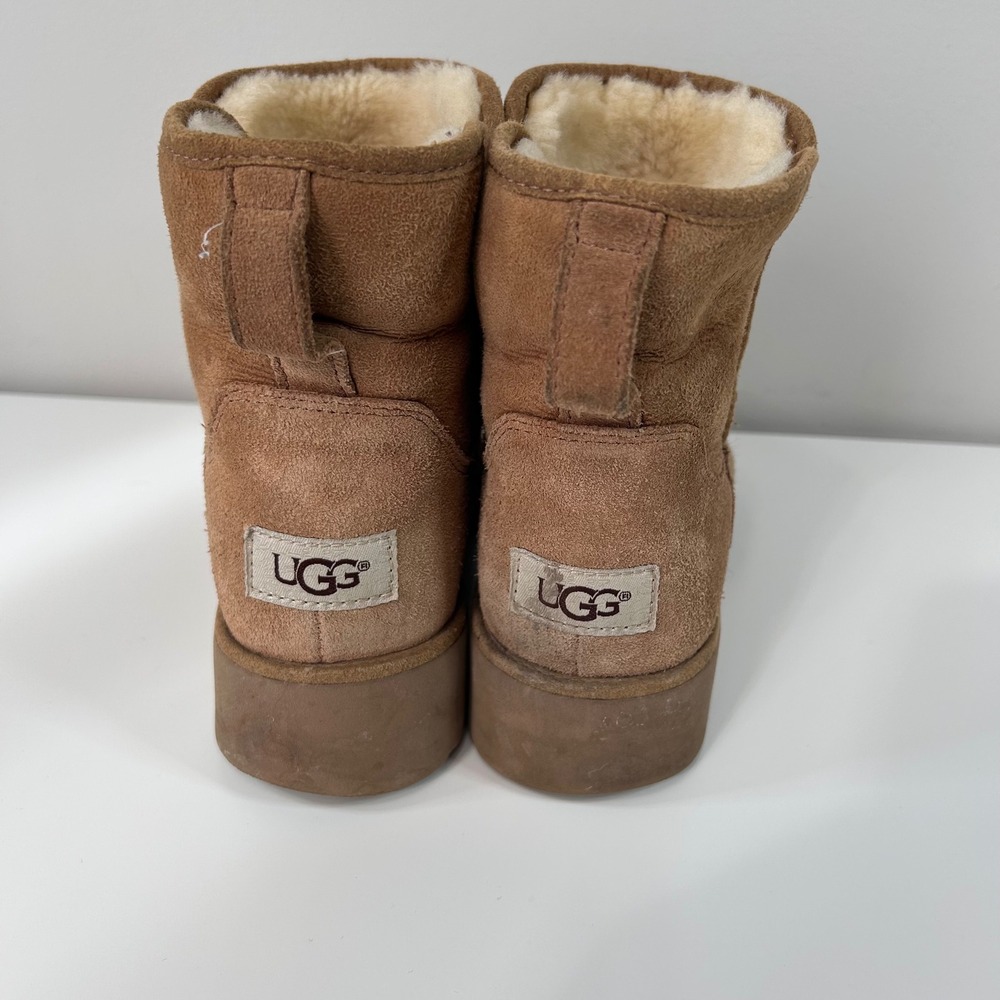 UGG Amie Boots Womens 6 Chestnut Good Suede Shearling Mid‎ Calf 1012497